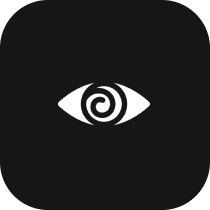 icon of an eye with a spiral in the pupil